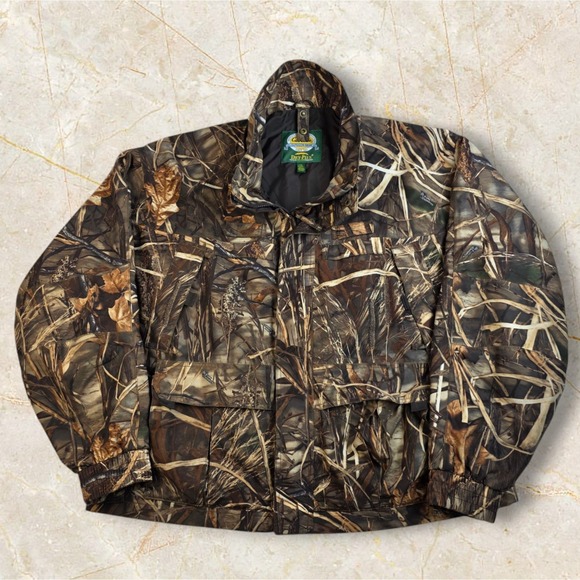 Cabelas Dry Plus Hunting Jacket Size Large Advantage Max 4 HD Camo Coat‎ No Hood